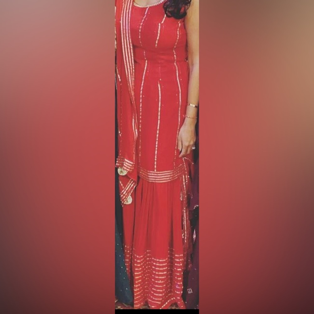 Beautiful Red Sharara